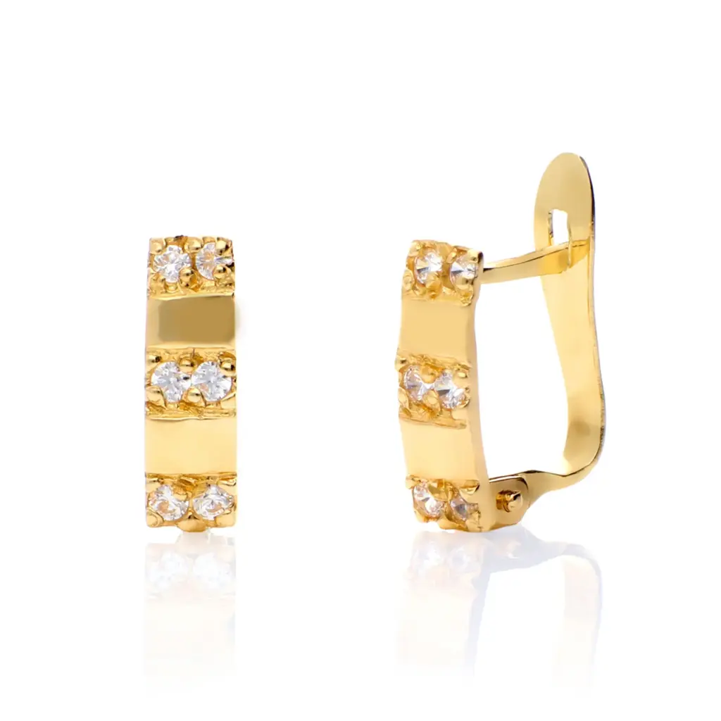Pendientes Catalán Circonitas Oro Amarillo