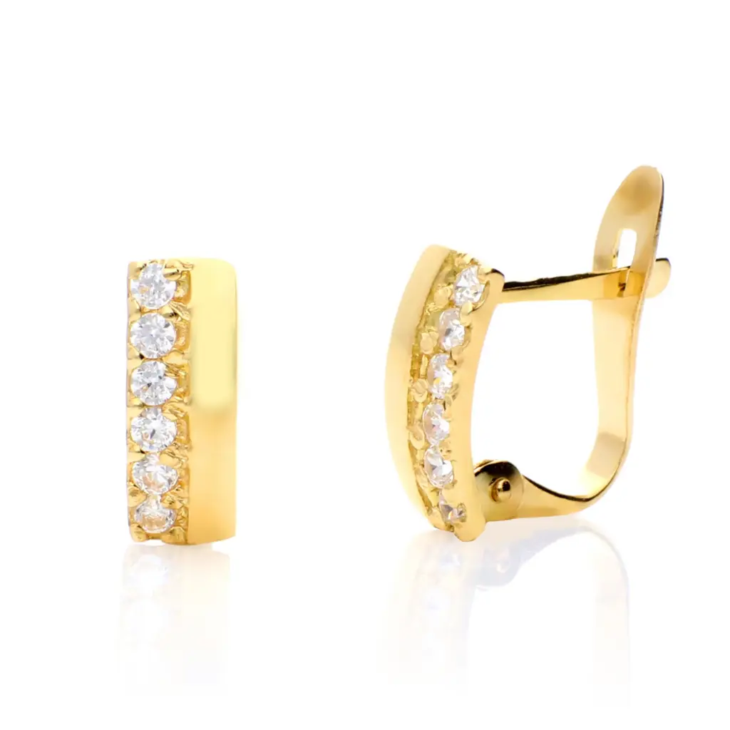 Pendientes Catalán Circonitas Oro Amarillo