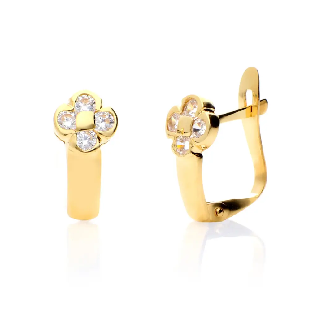 Pendientes Catalán Circonitas Oro Amarillo