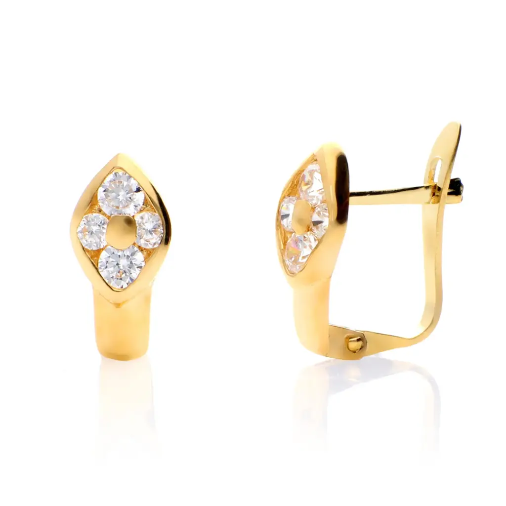 Pendientes Catalán Circonitas Oro Amarillo