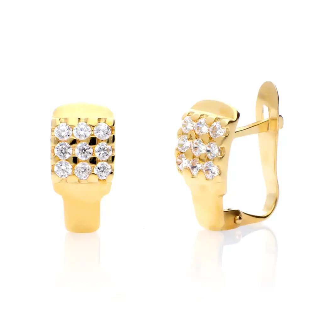 Pendientes Catalán Circonitas Oro Amarillo
