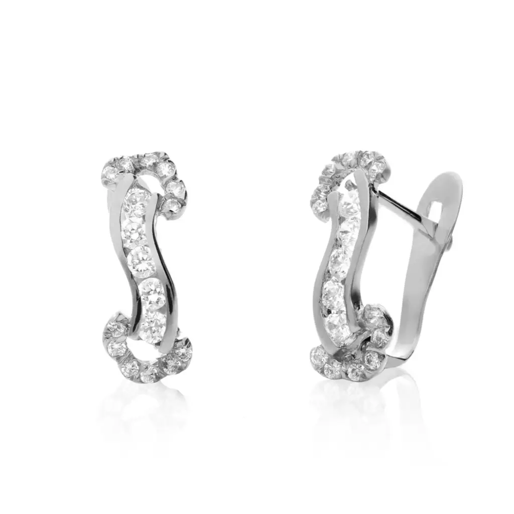 Pendientes Catalán Circonitas Oro Blanco