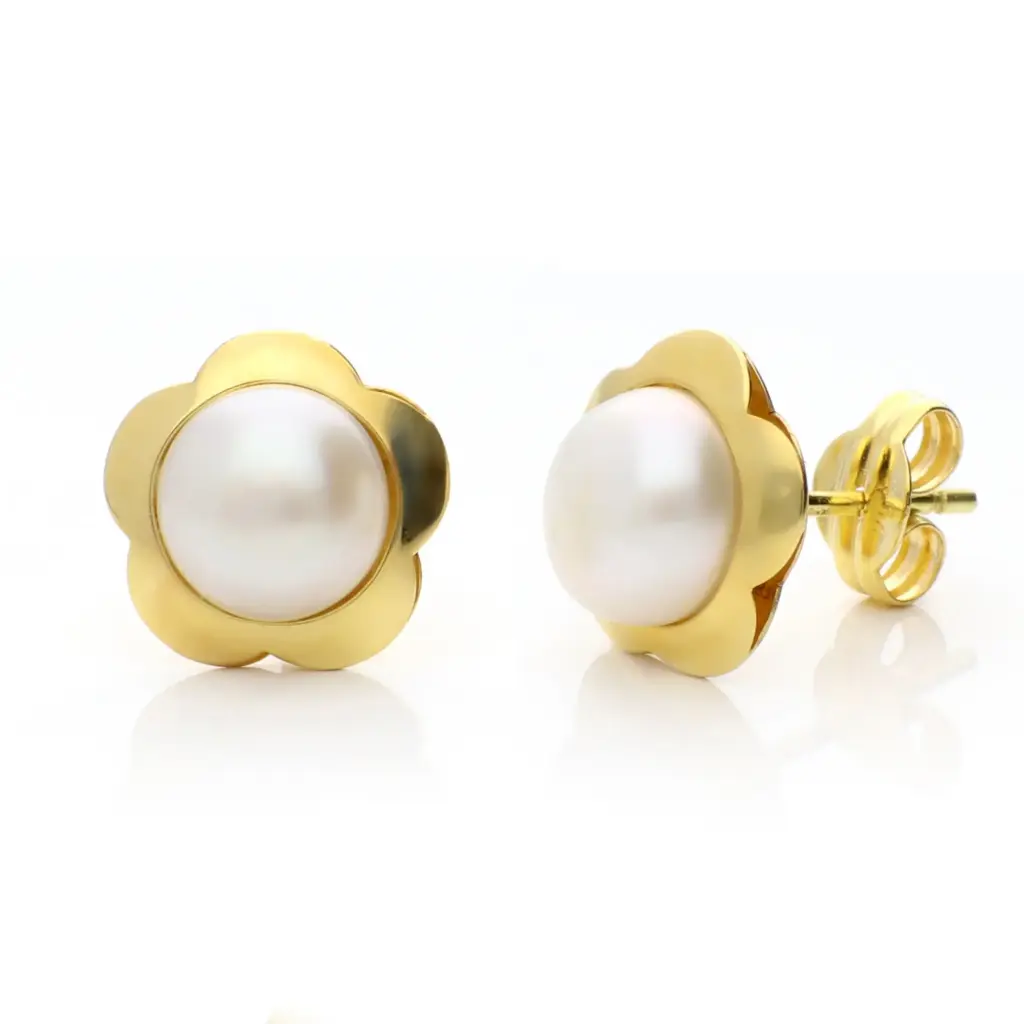 Pendientes Presión Flor Perla