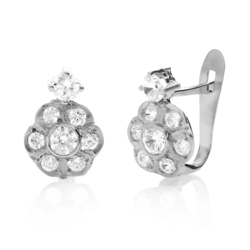 Pendientes Catalán Roseta Oro Blanco