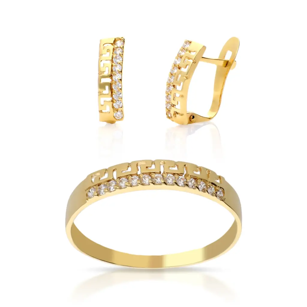 Juego Catalán Circonitas Oro Amarillo