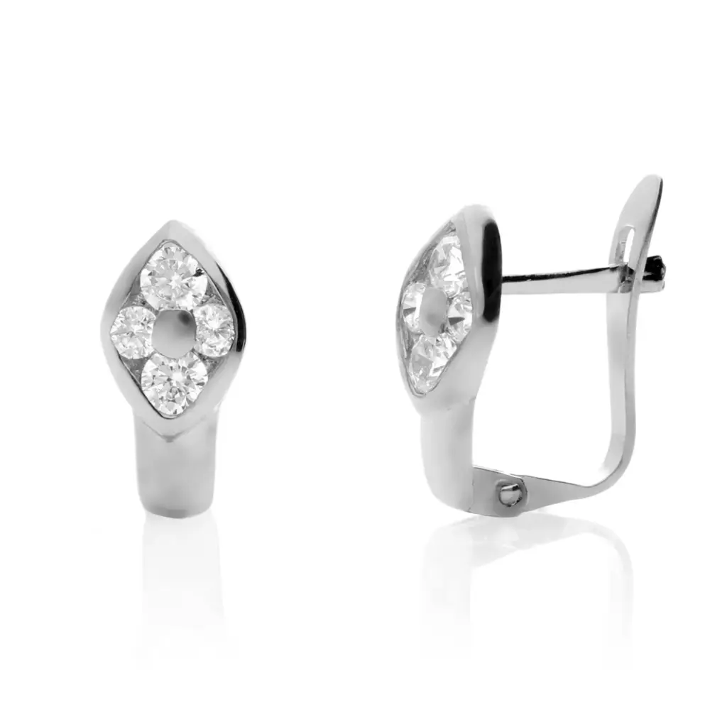 Pendientes Catalán Circonitas Oro Blanco