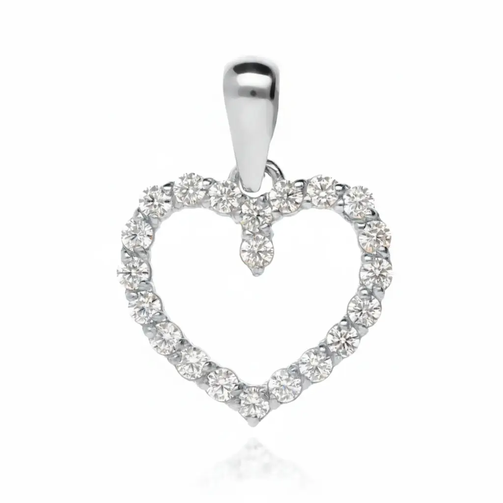 Colgante Corazón Oro Blanco