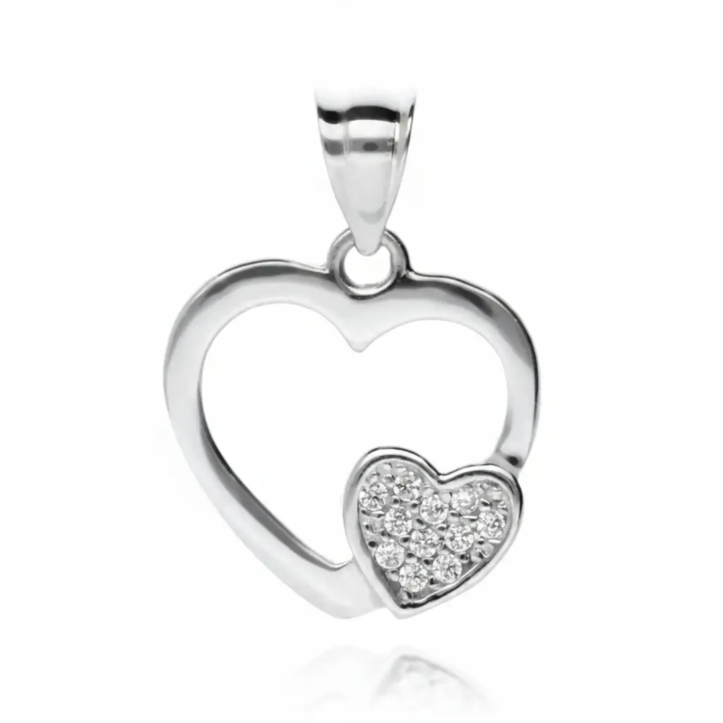 Colgante Corazón Oro Blanco
