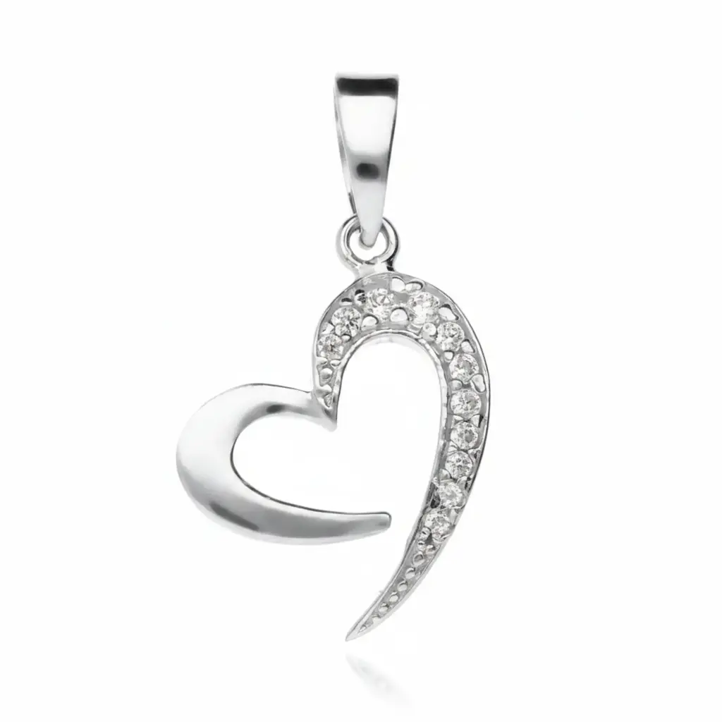Colgante Corazón Oro Blanco