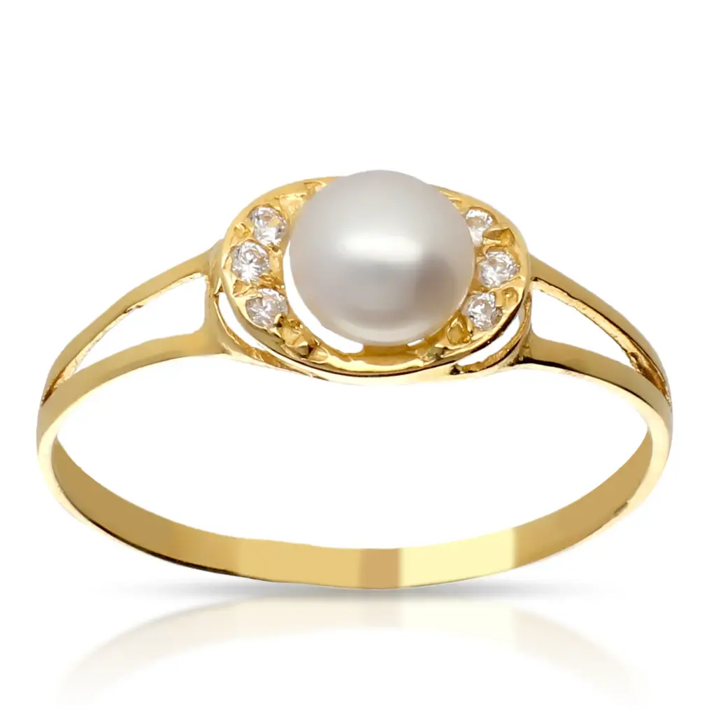 Sortija Oval con Perla y Circonitas