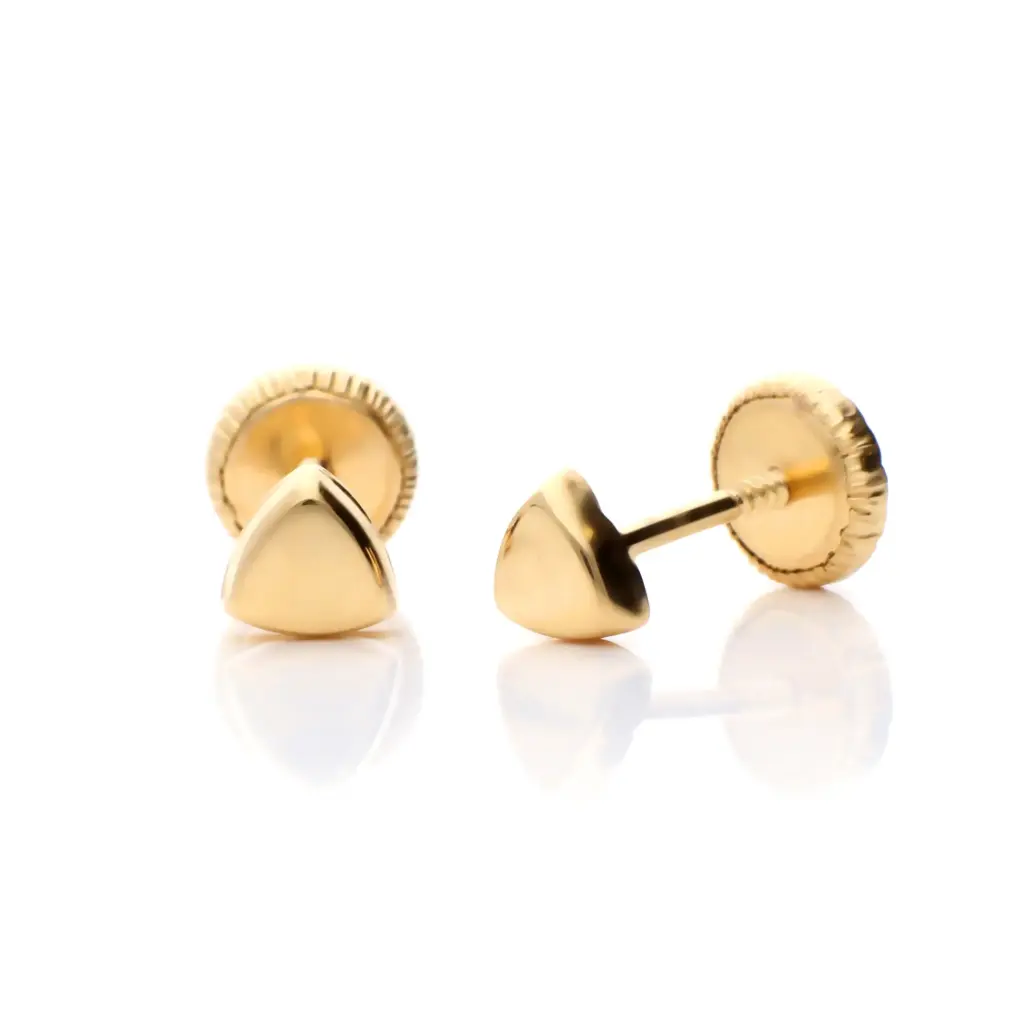 Pendientes Tuerca Triángulo Liso