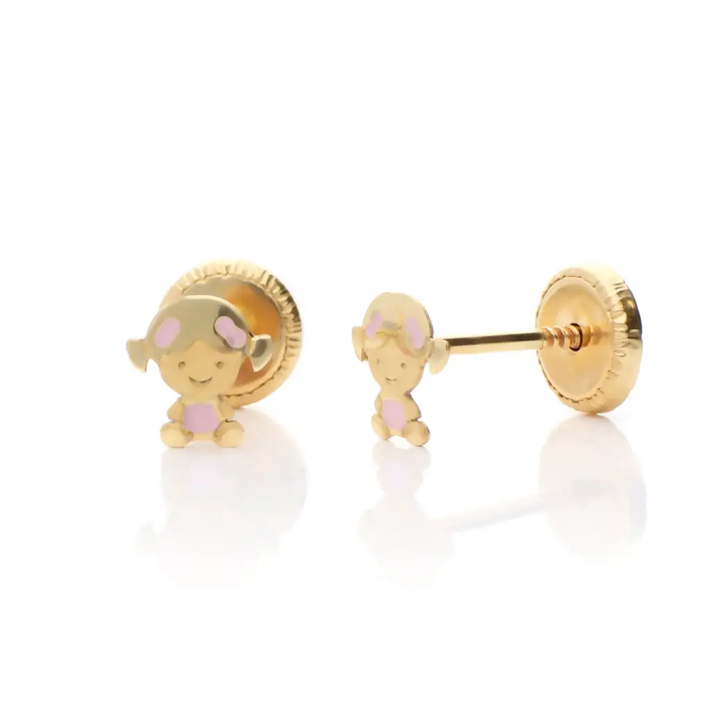 Pendientes Tuerca Niña Esmalte