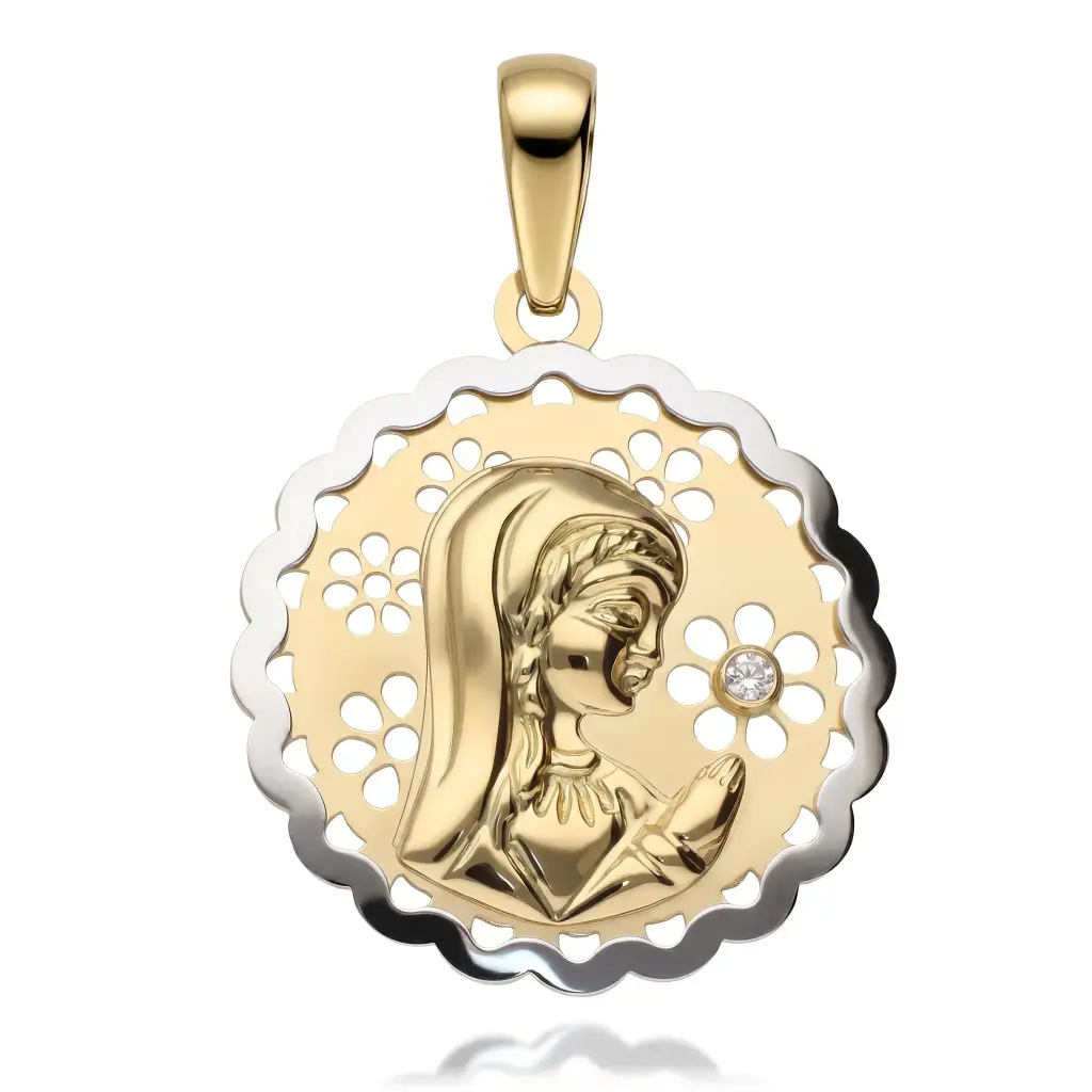 Medalla Virgen Niña Bicolor  