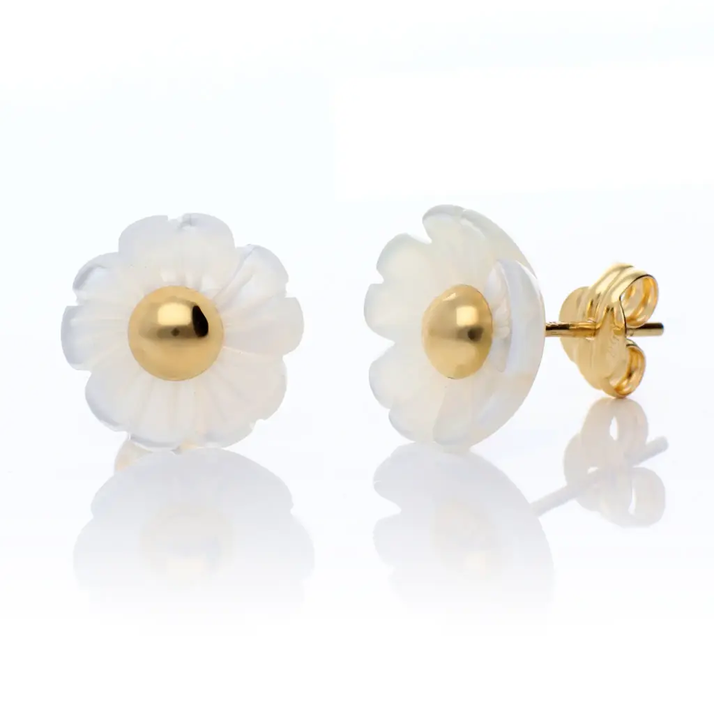 Pendientes Presión Flor Nácar