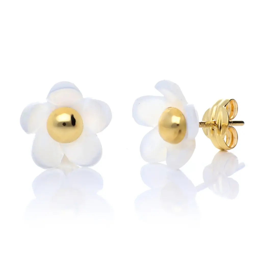 Pendientes Presión Flor Nácar