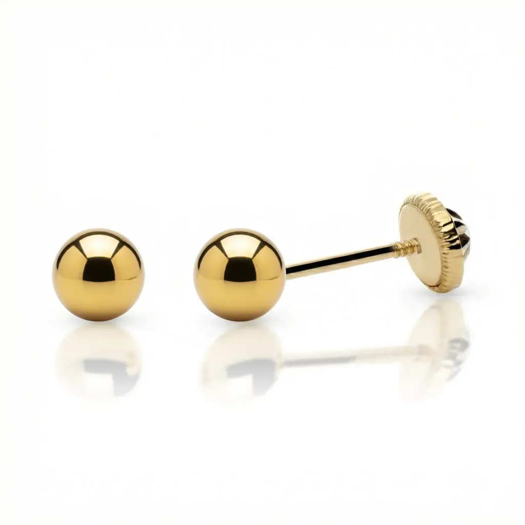 Pendientes Tuerca Bola 4 mm.