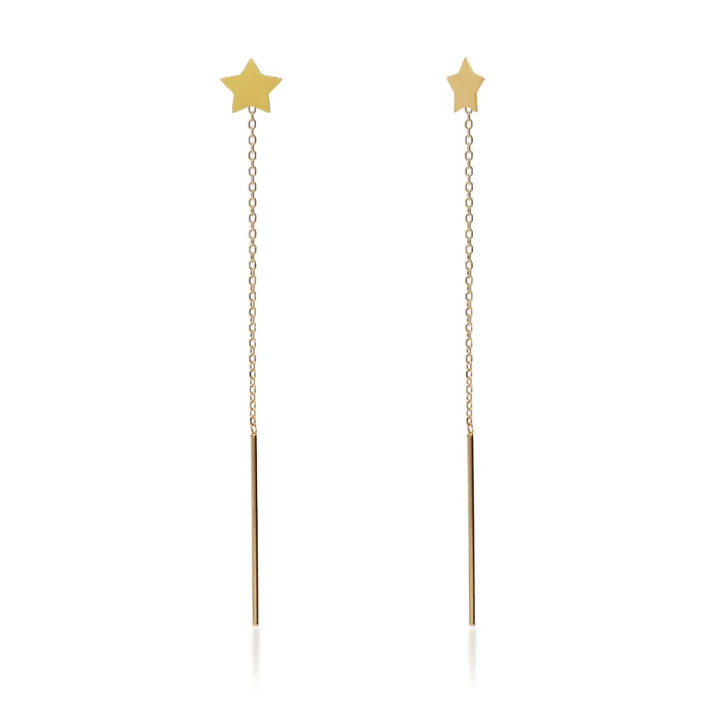 Pendientes Cadena con Estrella