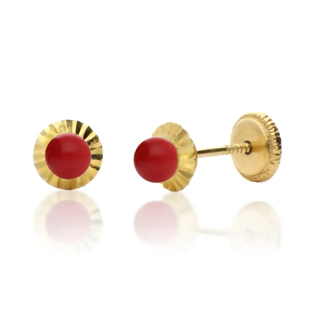 Pendientes Tuerca Coral Cerco Talla 
