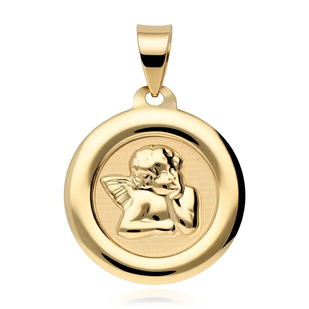 Medalla Angelote Redonda con Cerco Liso