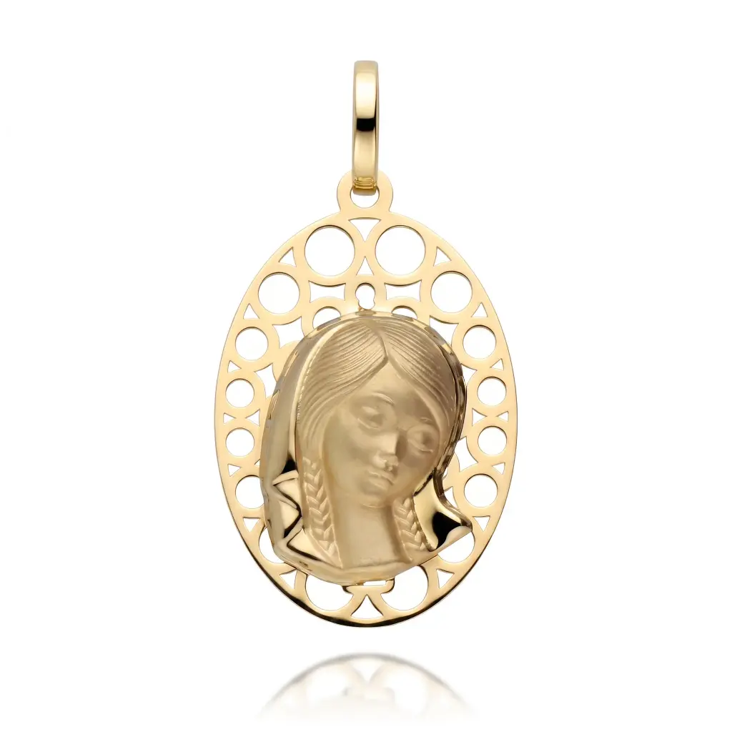 Medalla Virgen Niña Ovalada