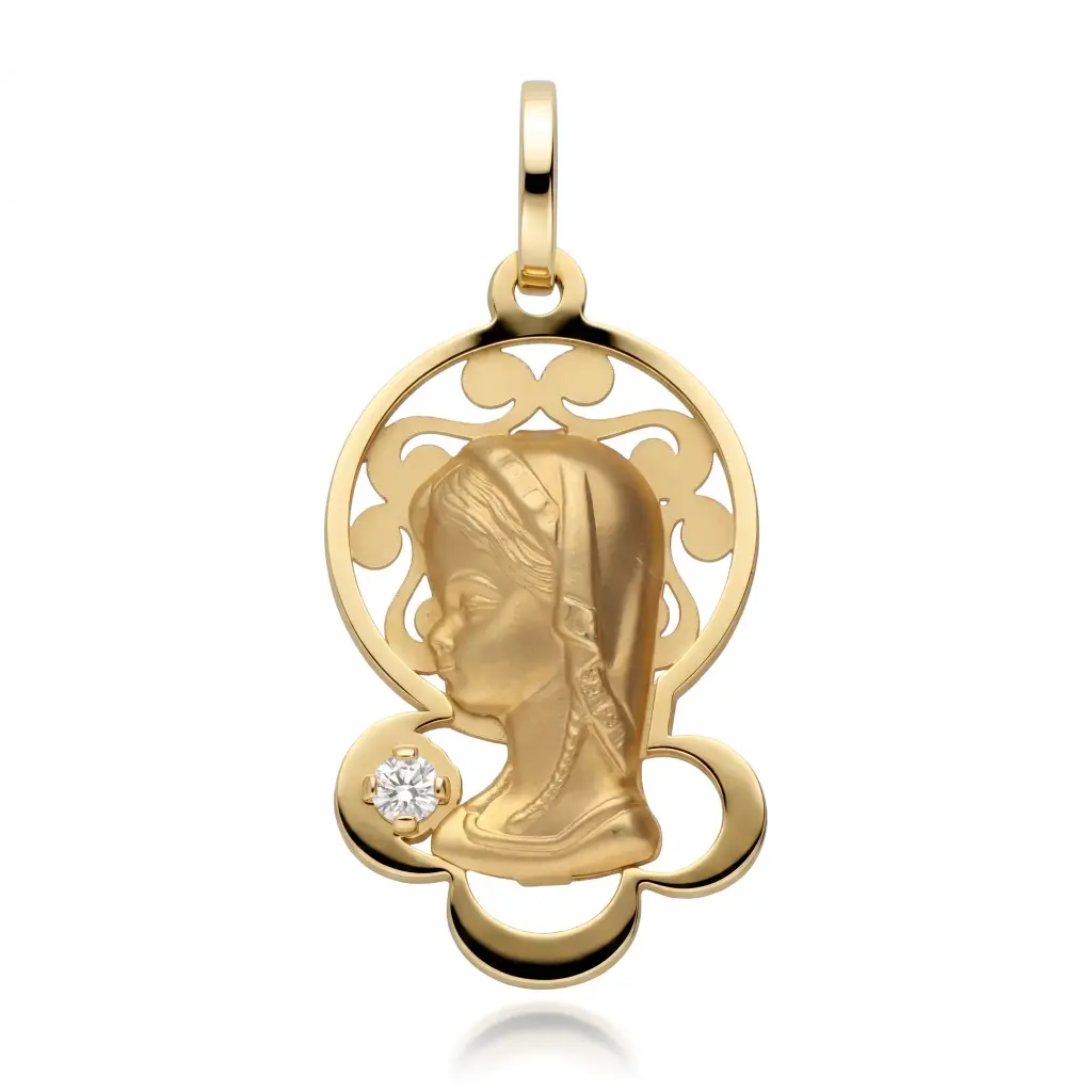 Medalla Virgen Niña Circonita 