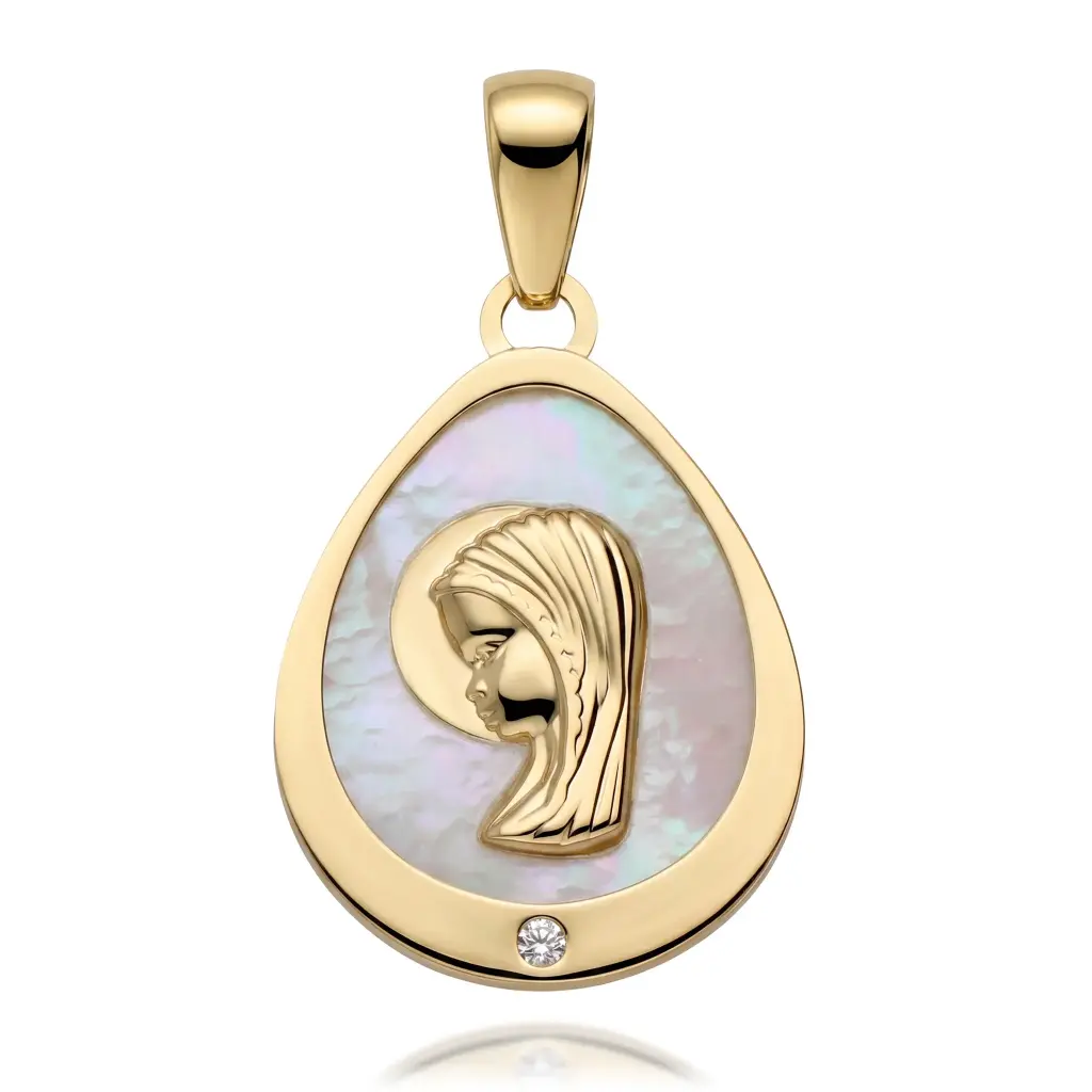 Medalla Virgen Niña Nácar Lágrima