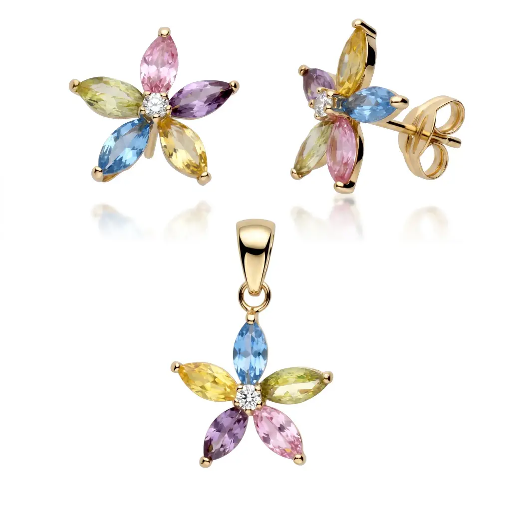 Conjunto Pendientes y Colgante Color