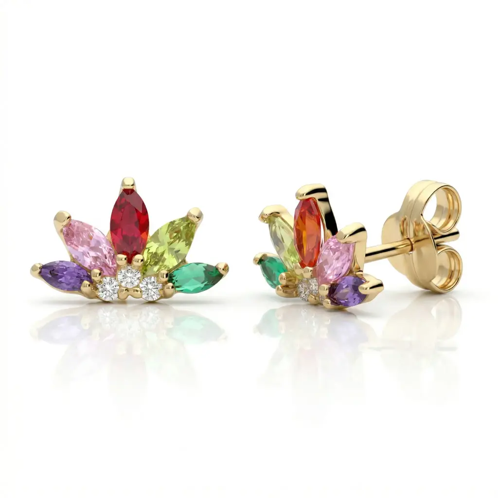 Pendientes Presión Corona Color