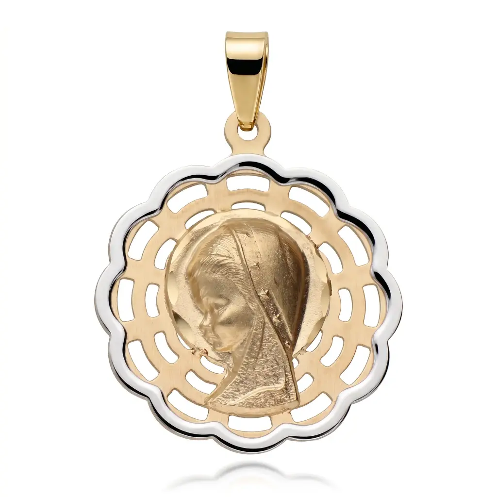 Medalla Virgen Niña Bicolor  