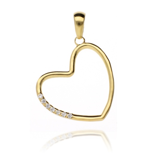 [2007 OA Circonita] Colgante Corazón Engaste Oro Amarillo