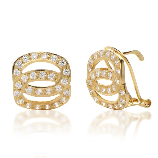 [4180P] Pendientes Omega Engaste Oro Amarillo