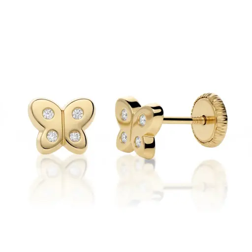 [7027] Pendientes Tuerca Mariposa
