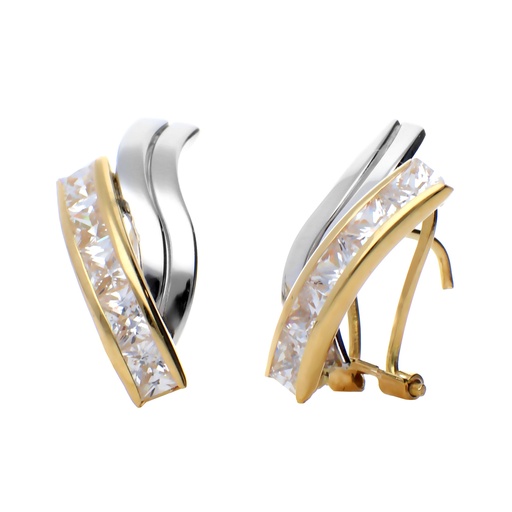 [7418] Pendientes Omega Bicolor