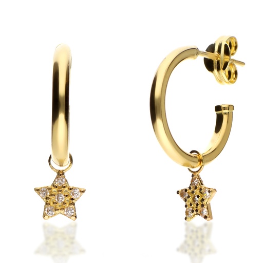 [4373p] Pendientes Aros con Estrella