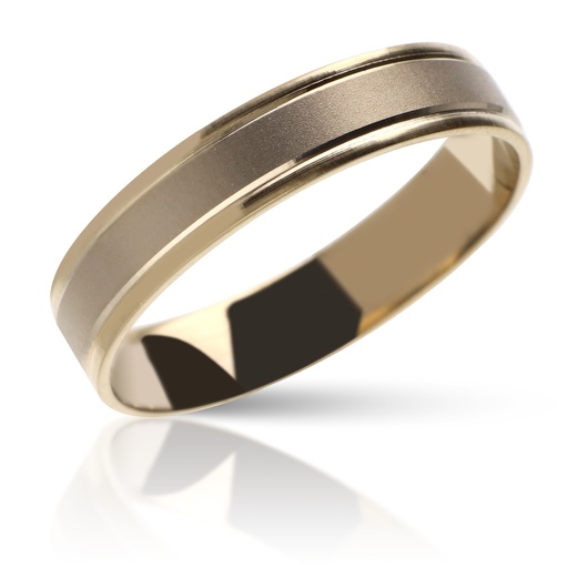 [A] Alianza Talla 4 mm Plana Oro Bicolor