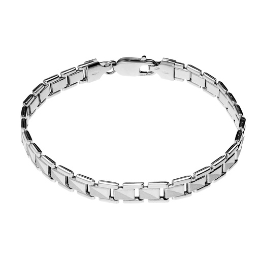 [10513p] Pulsera Lisa Oro Blanco