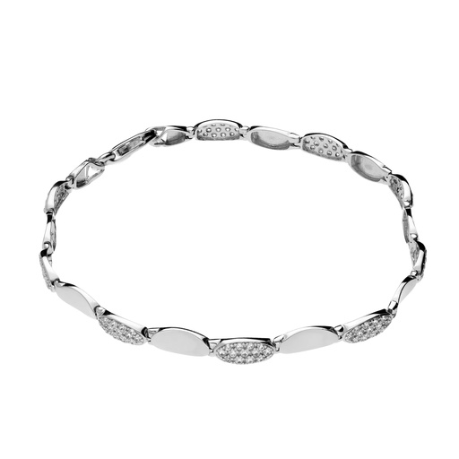 [5438p] Pulsera Engaste Oro Blanco