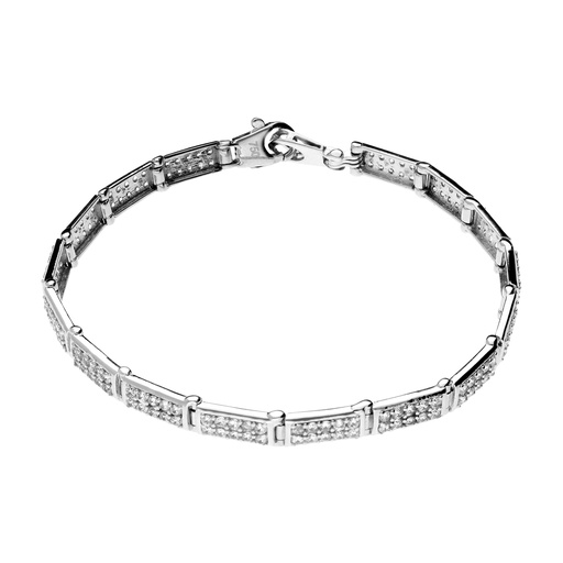 [5308p] Pulsera Engaste Oro Blanco