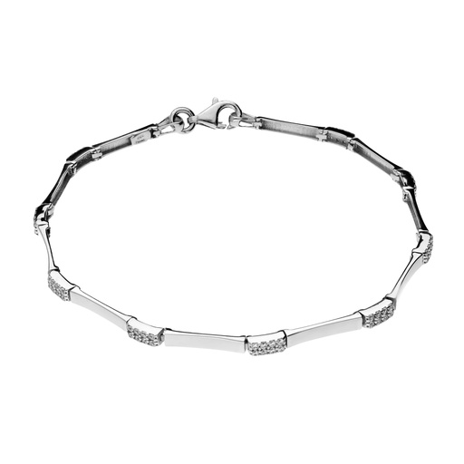[5957p] Pulsera Engaste Oro Blanco