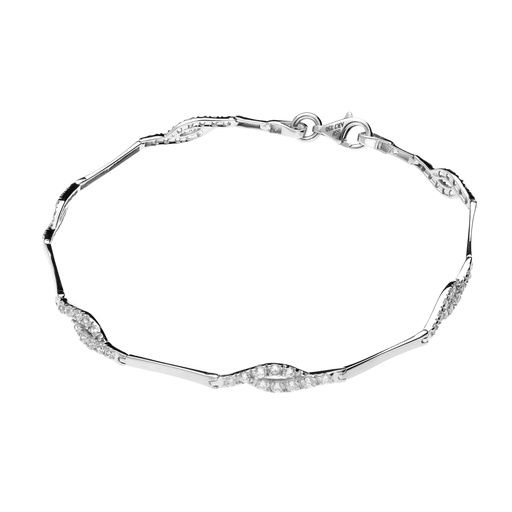 [5161p] Pulsera Engaste Oro Blanco