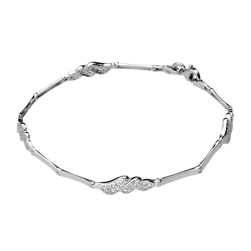 [10219p] Pulsera Engaste Oro Blanco