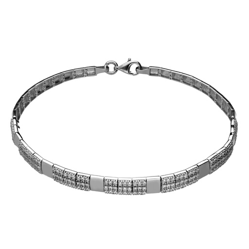 [10289p] Pulsera Engaste Oro Blanco