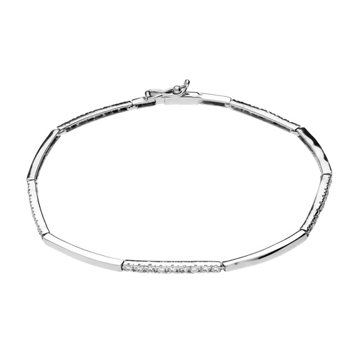 [5445p] Pulsera Engaste Oro Blanco