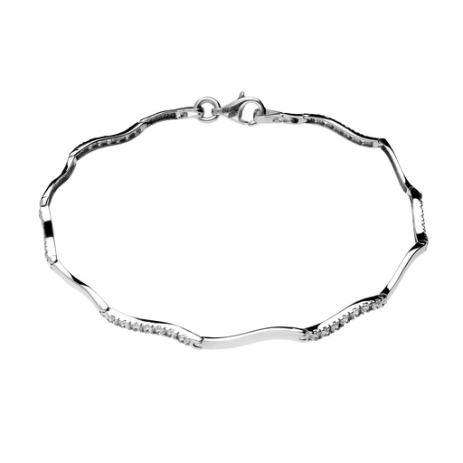 [10218p] Pulsera Engaste Oro Blanco
