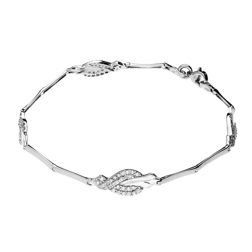 [5229p] Pulsera Engaste Oro Blanco