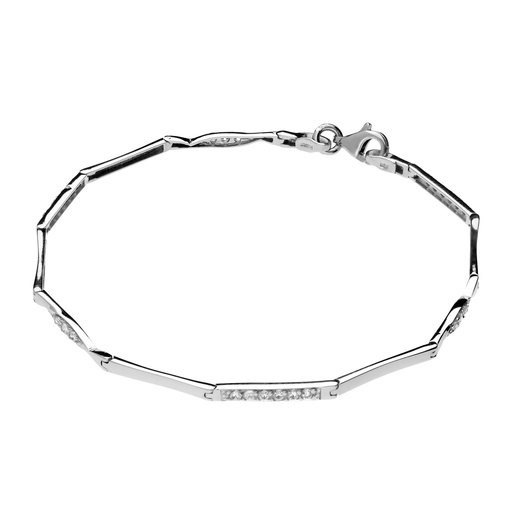 [10224p] Pulsera Engaste Oro Blanco