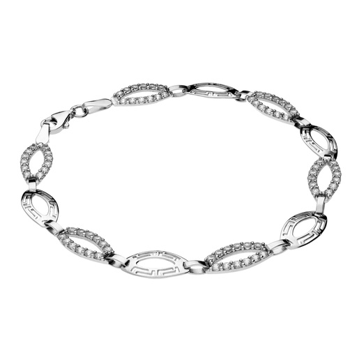 [5541p] Pulsera Engaste Oro Blanco