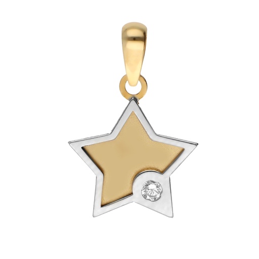 [7173c] Colgante Estrella Bicolor con Circonita