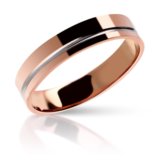 [N] Alianza Talla 4 mm Plana Oro Bicolor