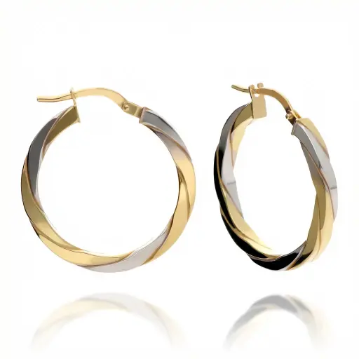 [7641 BIC] Pendientes Aros Fantasía Bicolor